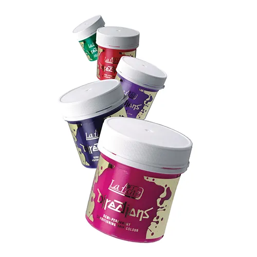 Fünf verschiedene  Direction Haartönung schräg hintereinander angeordnet