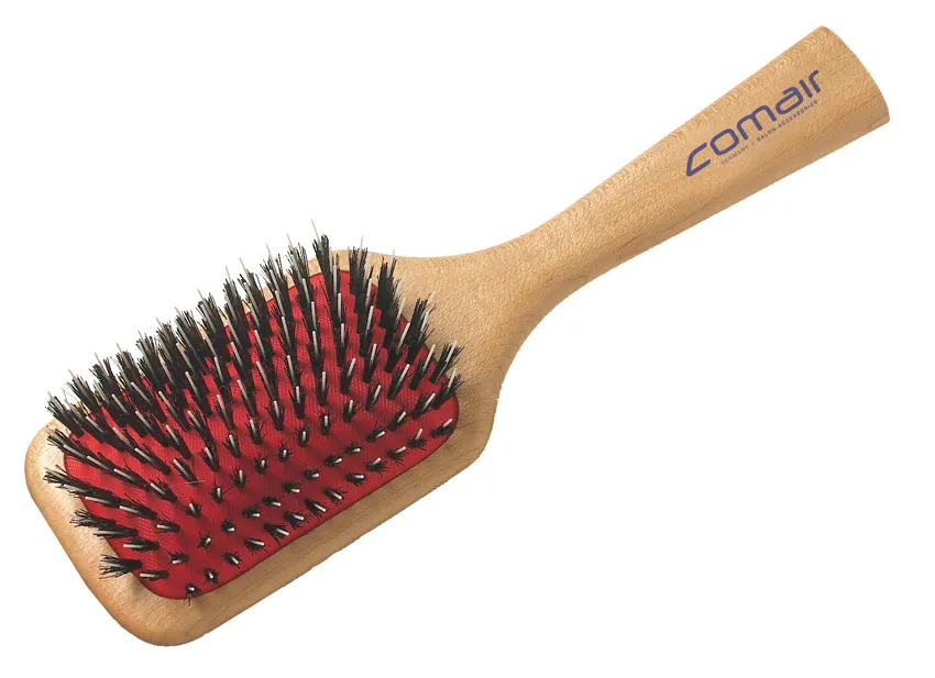 Comair wooden brush with nylon pins, 9-row