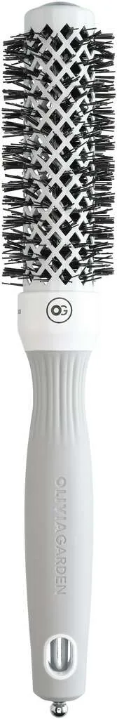 Olivia Garden Expert Blowout Shine Round Brush White & Grey