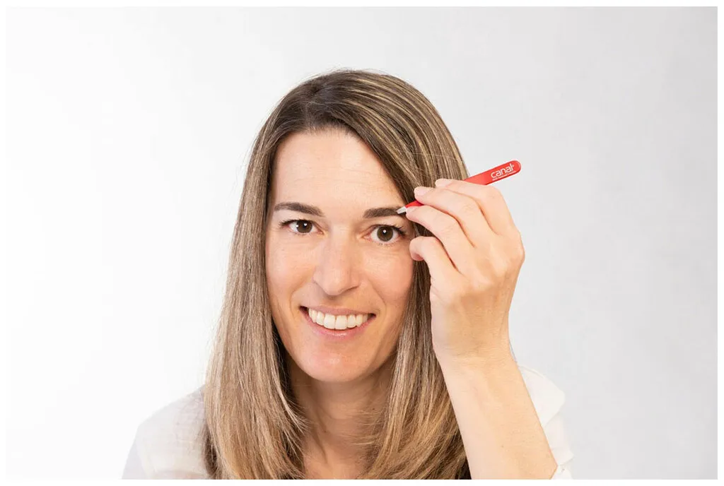 Canal Slanted Tweezers, 9 cm  - white