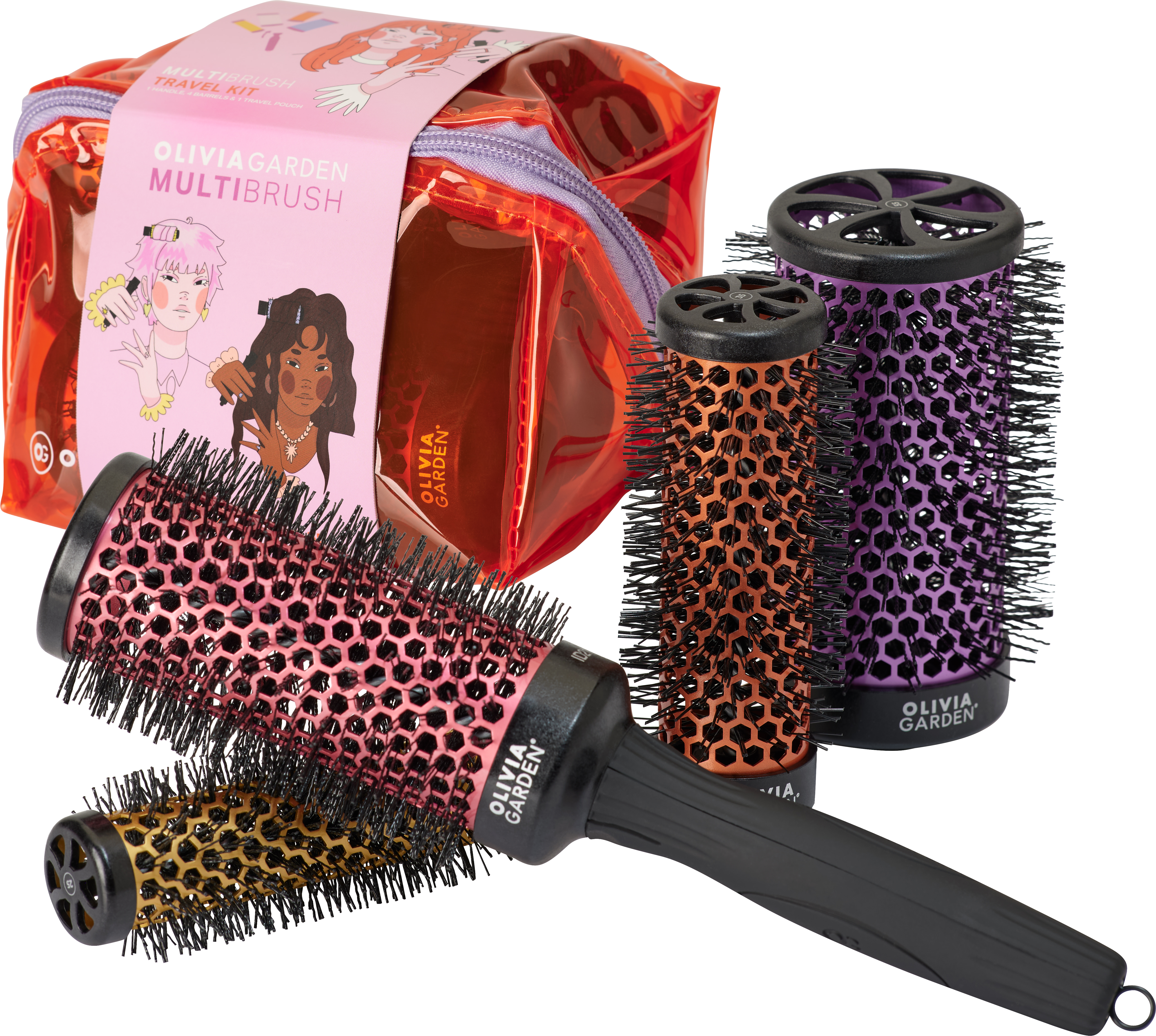 Olivia Garden Travel Kit (25/35/45/55 mm + Handle)