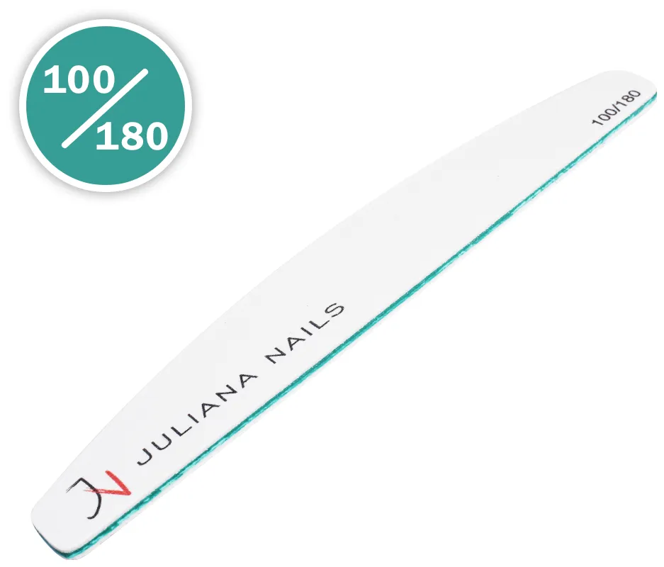 Juliana Nails Professional Half Moon Nail File 100/180 - black