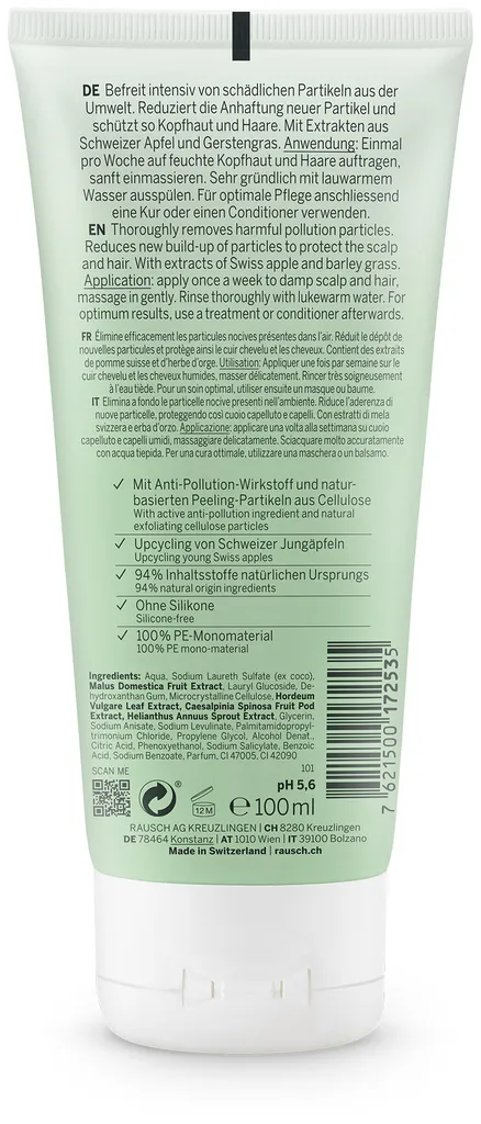 Rausch Anti-Pollution-Peeling Shampoo with Swiss Apple