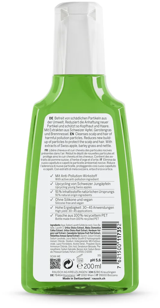 Rausch Anti-Pollution-Shampoo mit Schweizer Apfel