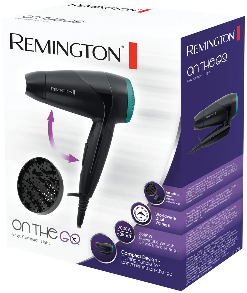 Remington On The Go Compact Dryer 2000W D1500