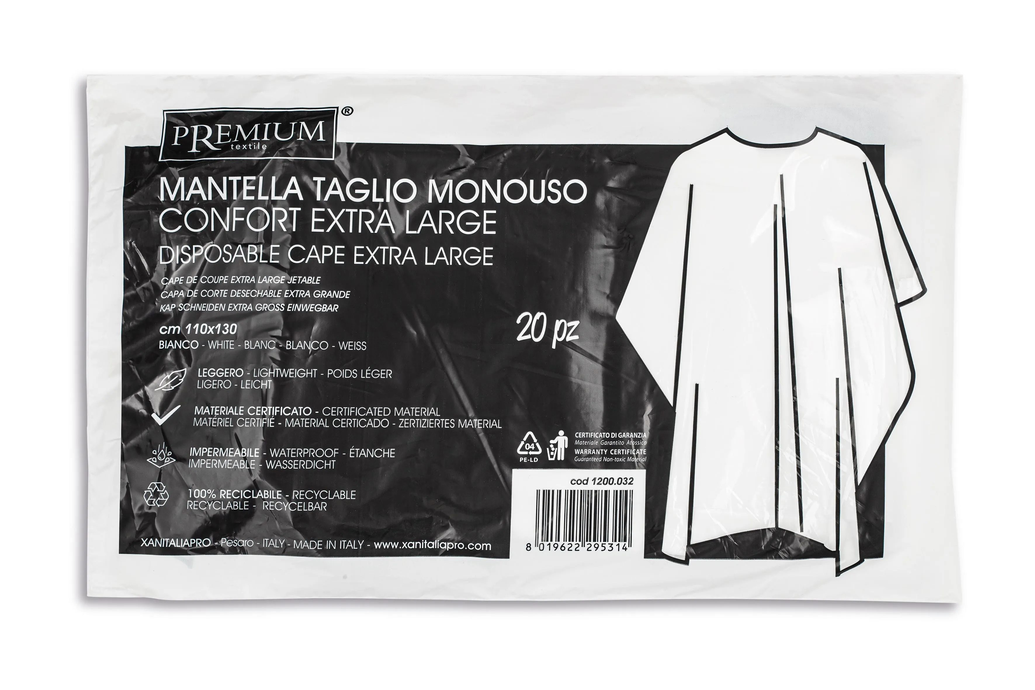 Xanitalia Disposable Cape, transparent, 20 pcs.