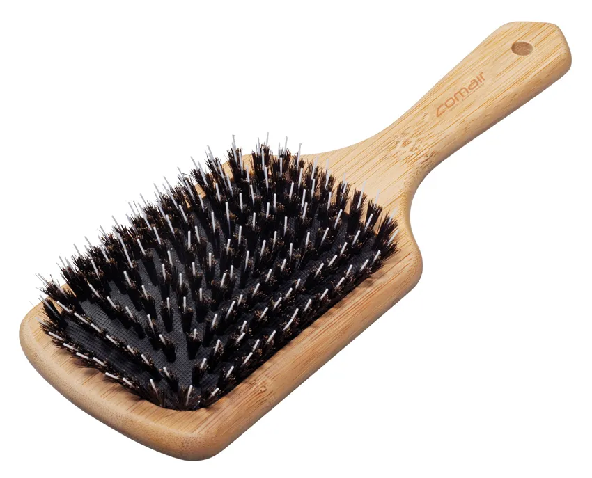 Comair Bambooline Blow-dry Brush with Wild Boar Bristles and Nylon Pins, 10-row
